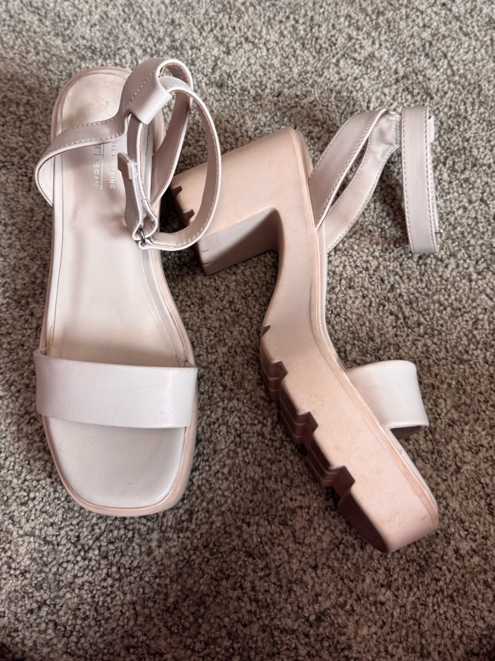 Call it Spring - Neutral Block Heel Ankle-Strap Sandals